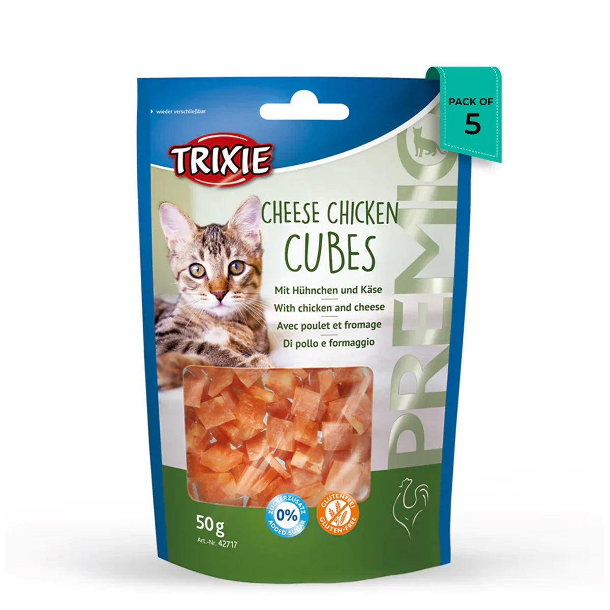 Trixie Premio Cheese Chicken Cubes Cat Treat - 50g - Zigly
