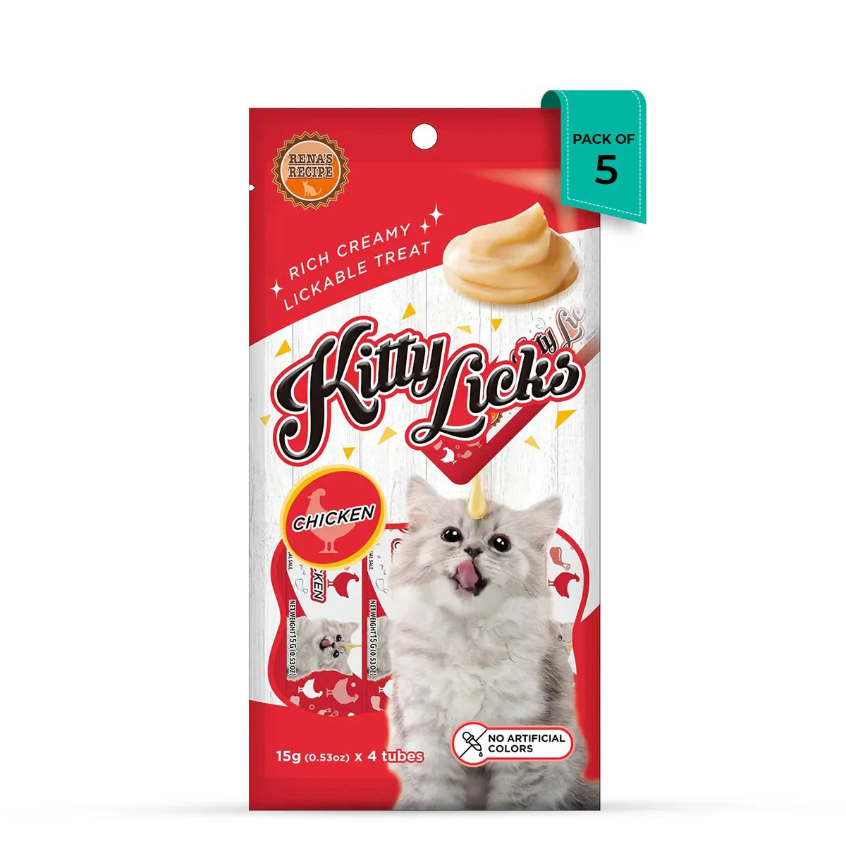 Rena Kitty Licks Chicken Flavor Cat Treat -60g Tubes - Zigly