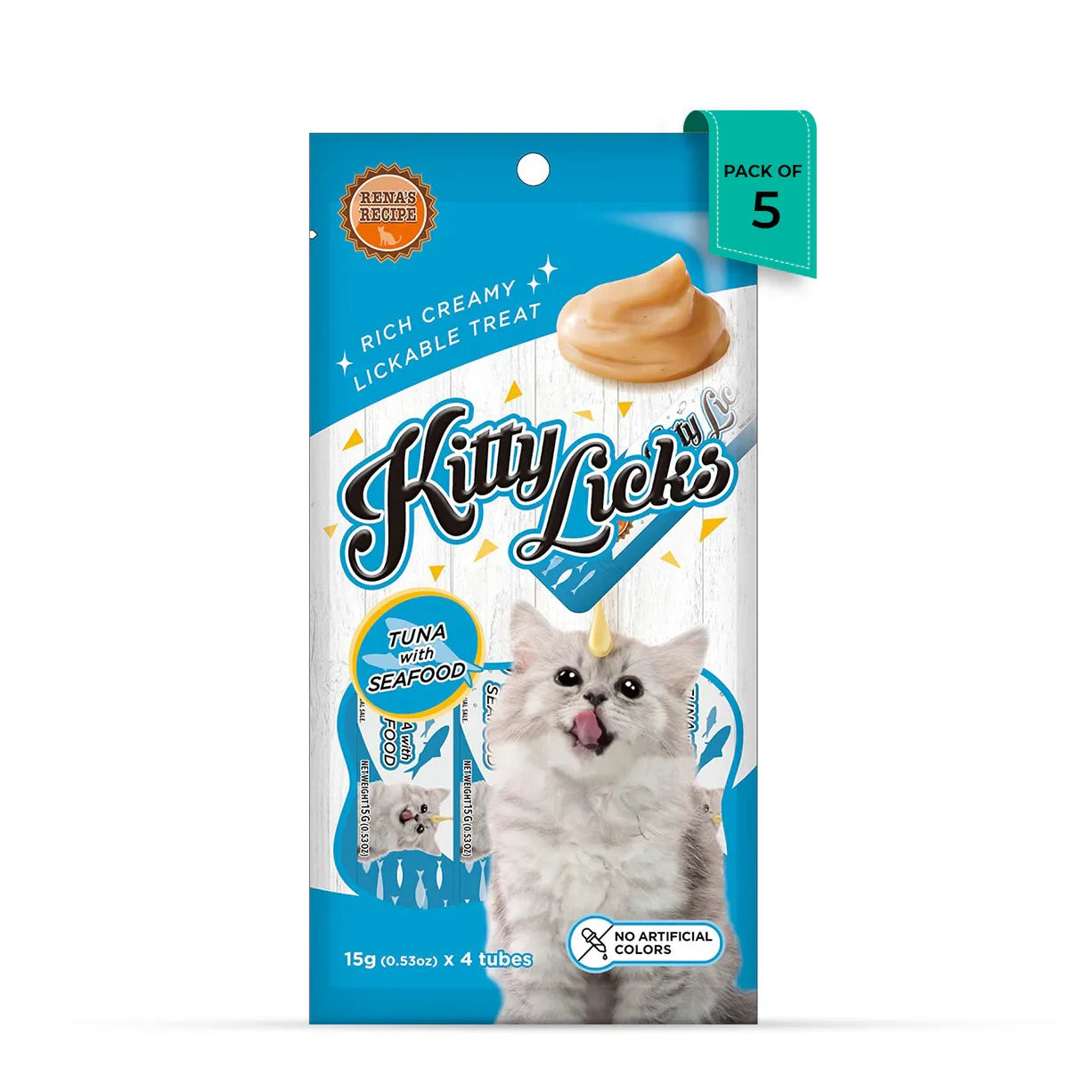 Rena Kitty Licks Tuna Seafood Cat Treat - 60g tubes - Zigly
