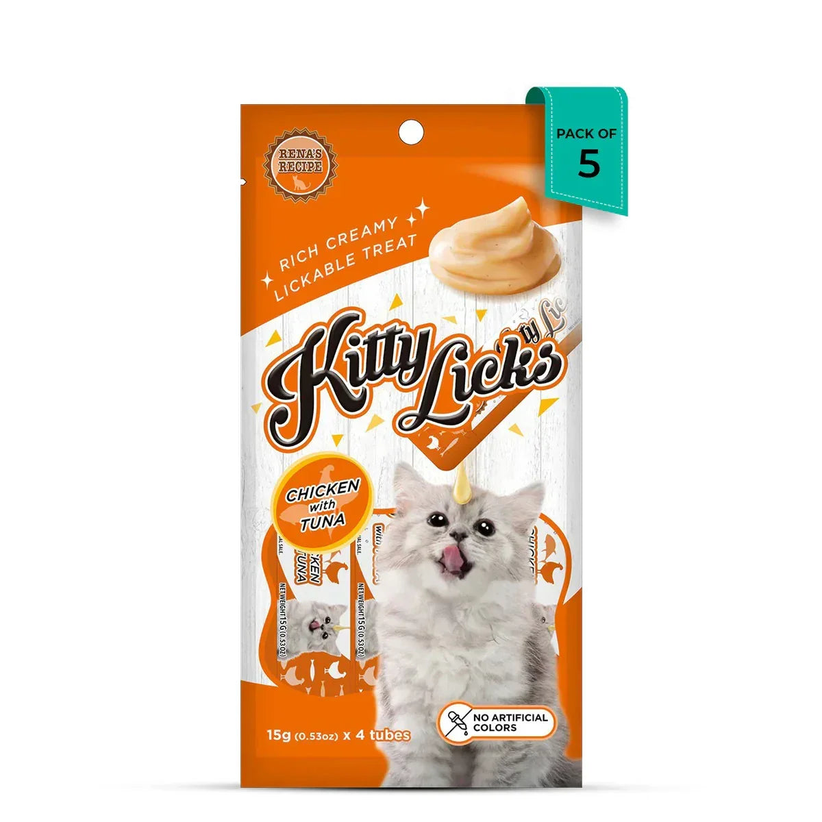 Rena Kitty Licks Chicken With Tuna Cat Treat - 60g Tubes - Zigly
