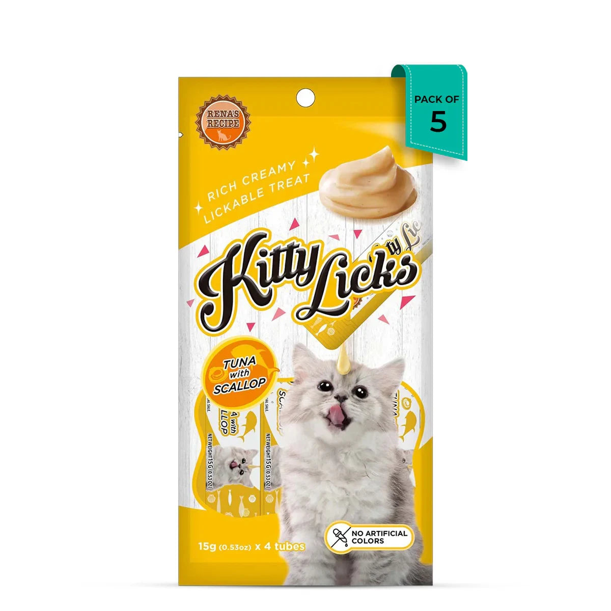Rena Kitty Licks Tuna With Scallop Cat Treat - 60g tubes - Zigly