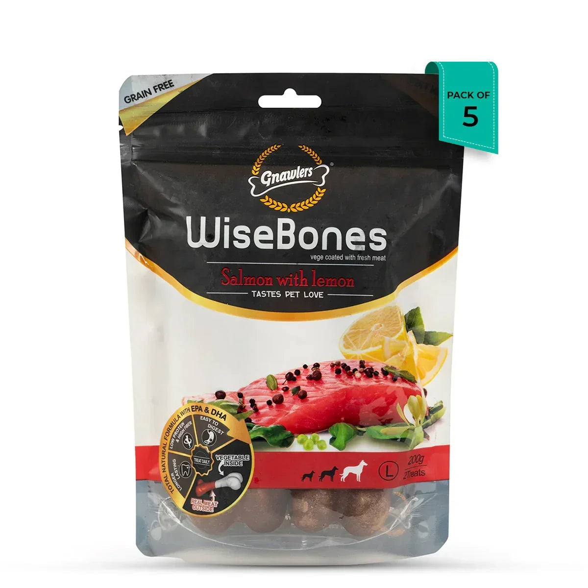 Gnawlers Wisebone Small Dog Treat - Calcium & Milk Chews - 200g - Zigly