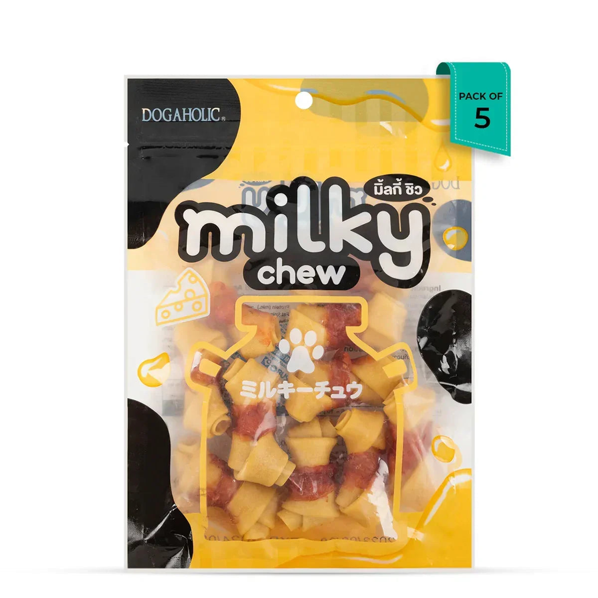 Dogaholic Milky Chew Cheese & Chicken Bones Dog Treat - 10 pieces - Zigly