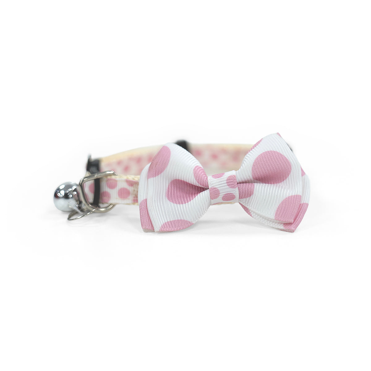ZL Rosy Dot Bell & Bow Cat Collar