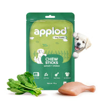 Applod Soft Spinach Chew Sticks Dog Treat - 70g - Zigly