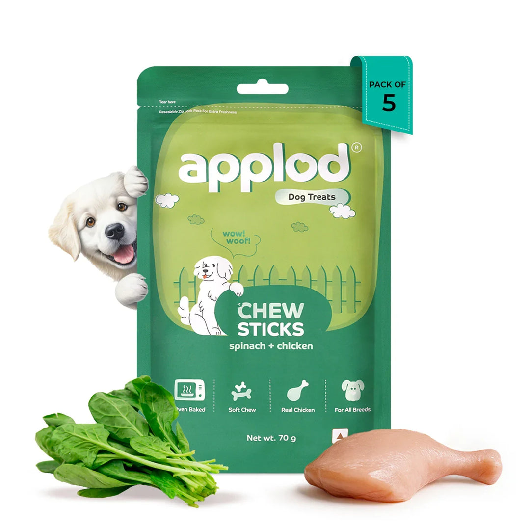 Applod Soft Spinach Chew Sticks Dog Treat - 70g - Zigly