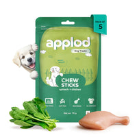 Applod Soft Spinach Chew Sticks Dog Treat - 70g - Zigly