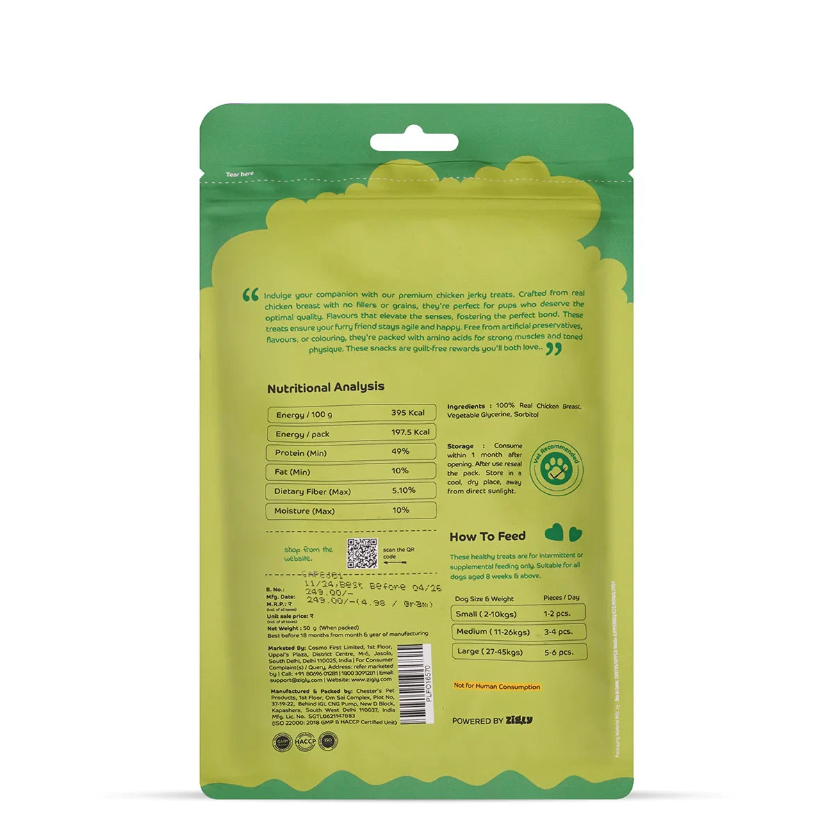 Applod Tender Chicken Breast Dog Treats- 50g - Zigly