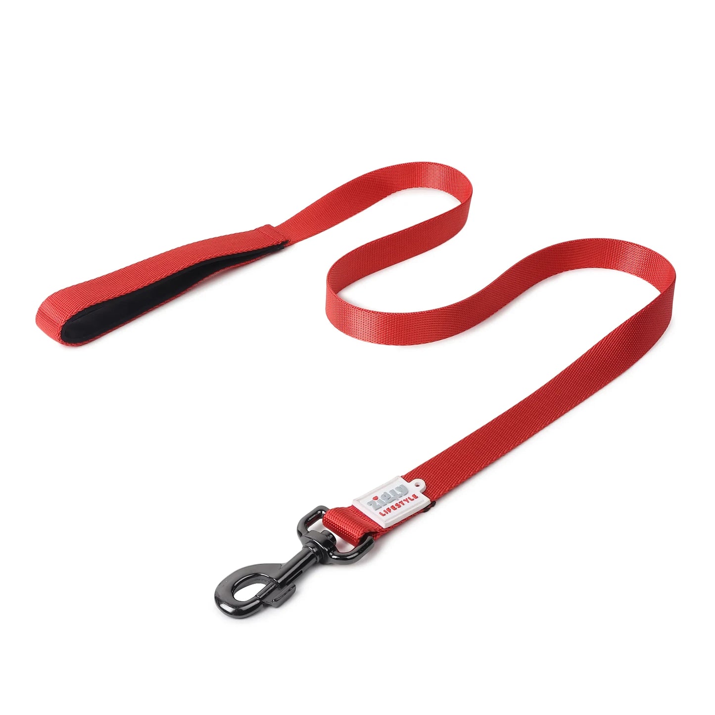 ZL Classic Padded Dog Leash  Red  - Zigly