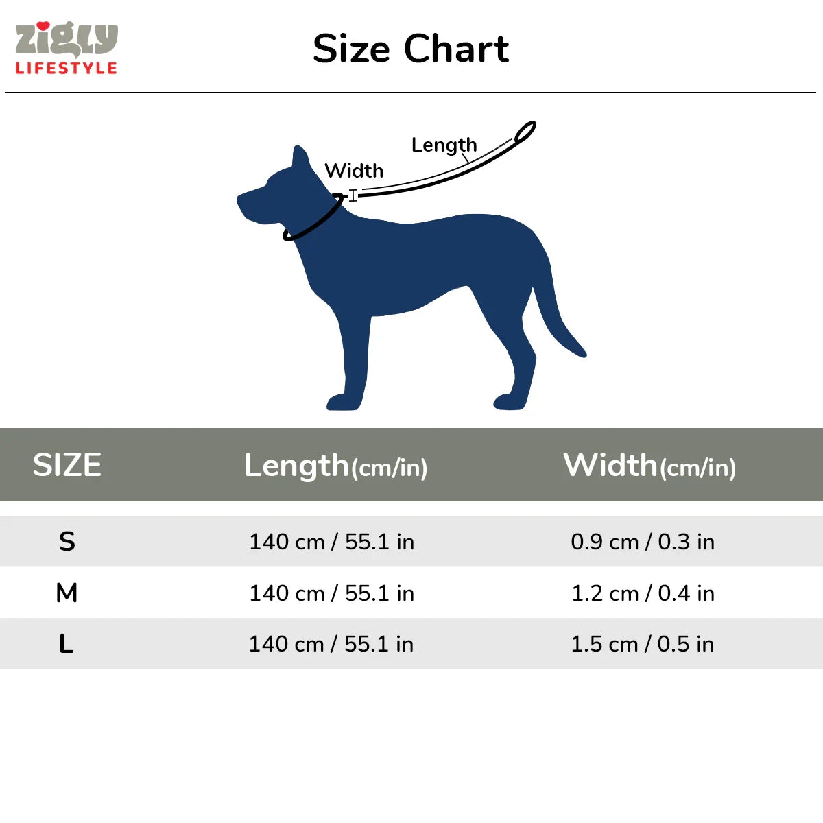 ZL Reflective Rope Dog Leash - Black - Zigly