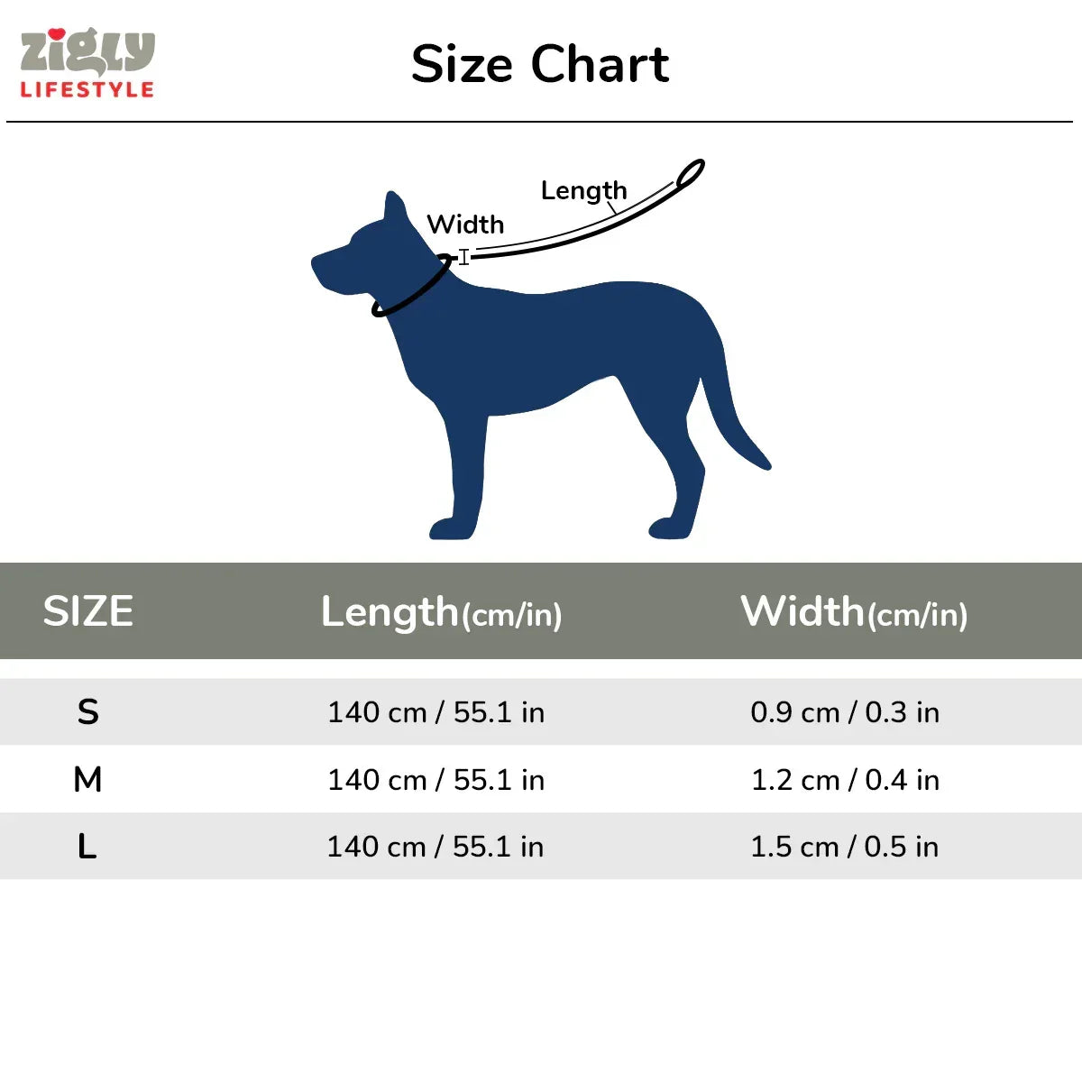 ZL Reflective Rope Dog Leash - Black - Zigly