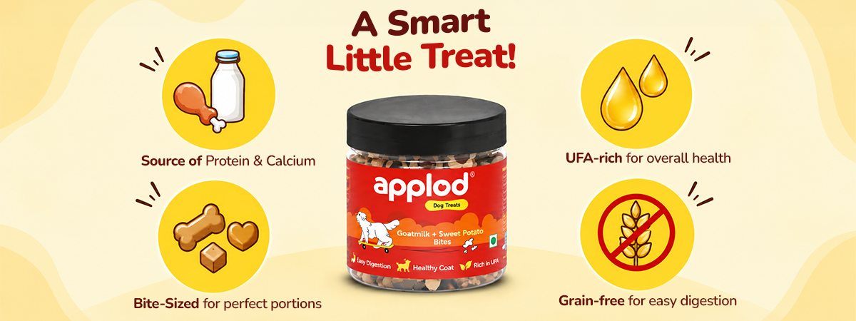 Applod Goatmilk & Sweet Potato Bites Dog Treats - 220g