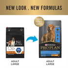 Purina Pro Plan Adult Large dog food new packaging and formula comparison with dogs pictured