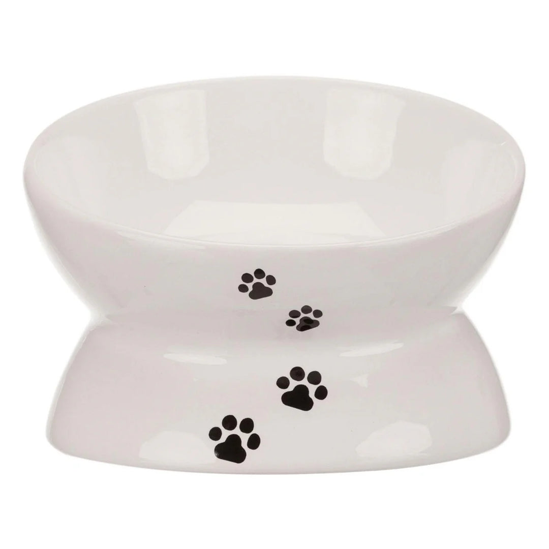 Trixie Elevated Ceramic Cat Bowl 370ml - Dia 14cm - White
