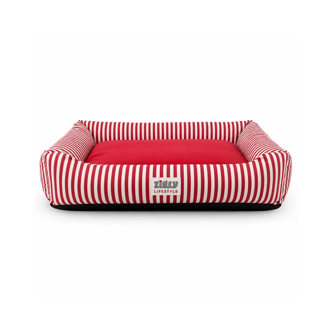 ZL Red Stripe Lounger Dog Bed