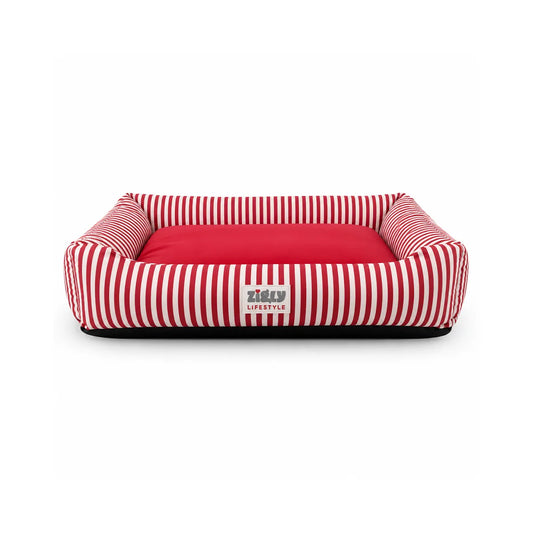 ZL Red Stripe Lounger Dog Bed