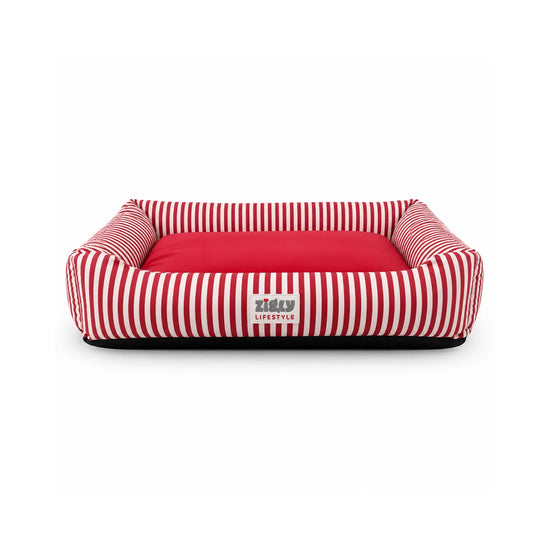 ZL Red Stripe Lounger Dog Bed