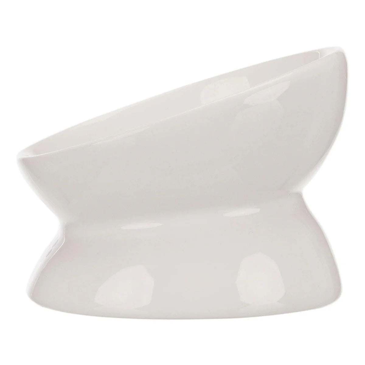 Trixie Elevated Ceramic Cat Bowl 370ml - Dia 14cm - White
