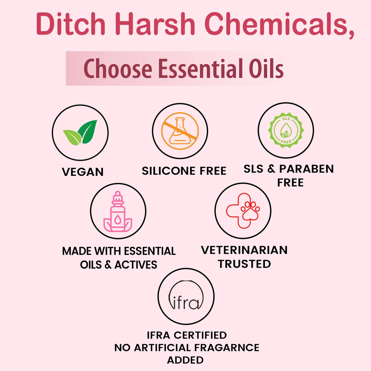 Tell Tails dog shampoo benefits: vegan, silicone, SLS & paraben free, IFRA certified at zigly