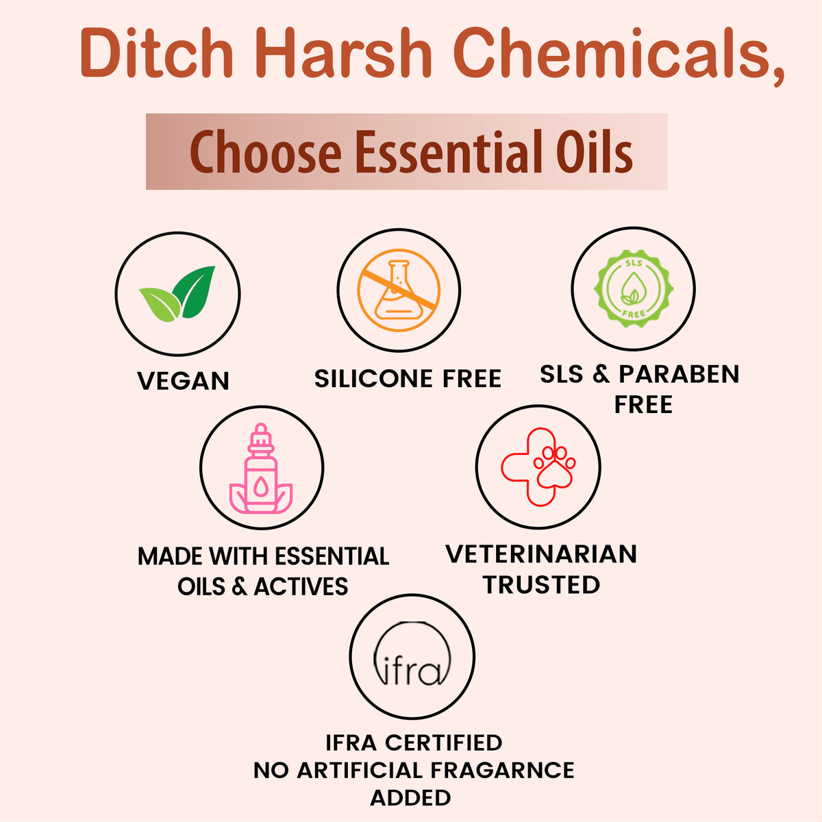 Tell Tails shampoo features: vegan, silicone-free, SLS & paraben-free, zigly approved.