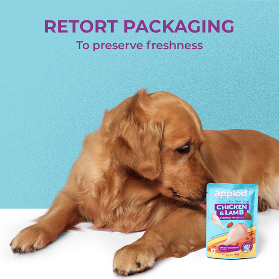 Applod Chicken & Lamb Chunks In Gravy Adult Wet Dog Food - 85g