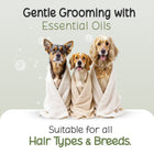 Three dogs wrapped in towels for Tell Tails grooming, suitable for all breeds at zigly.