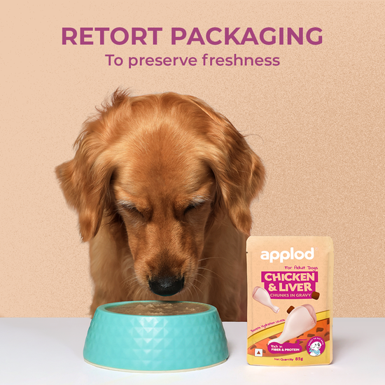 Applod Chicken Chunks & Liver in Gravy Wet Dog Food - 85g