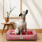 ZL Red Stripe Lounger Dog Bed