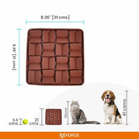 FOFOS Licking Mat for Dogs & Cats - Dark Brown