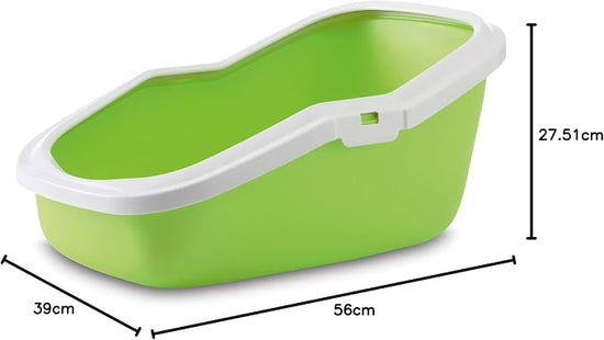 Savic Aseo green litter tray with dimensions on zigly