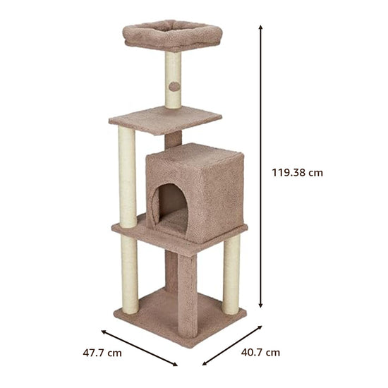ZL Snickers Cat Tree Three Floor with Hanging Ball - Large