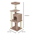 ZL Snickers Cat Tree Three Floor with Hanging Ball - Large