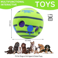 Zigly green and blue dog toy ball, 5.5 inch, for dogs of all ages and sizes