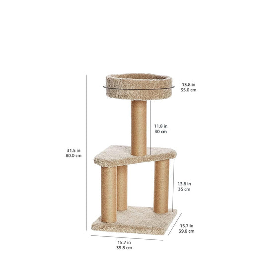 ZL Purrch & Play Cat Tree with Scratching Post – Small