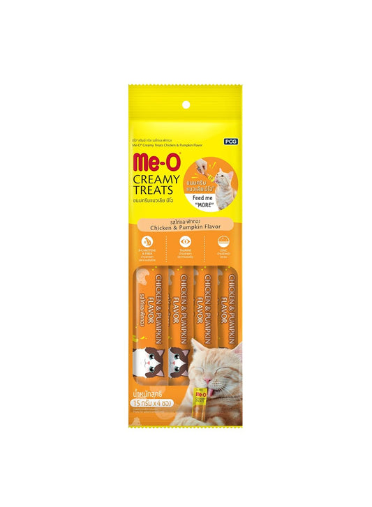 Me-O Creamy Treats Chicken & Pumpkin Flavour - 15g (Pack Of 4)
