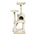 Zigly Lifestyle ZL Celeste beige cat tree with scratching post, condo, and platforms