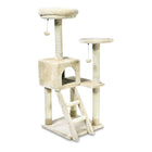 Zigly Lifestyle ZL Celeste medium beige cat tree with scratching posts and a hideaway condo