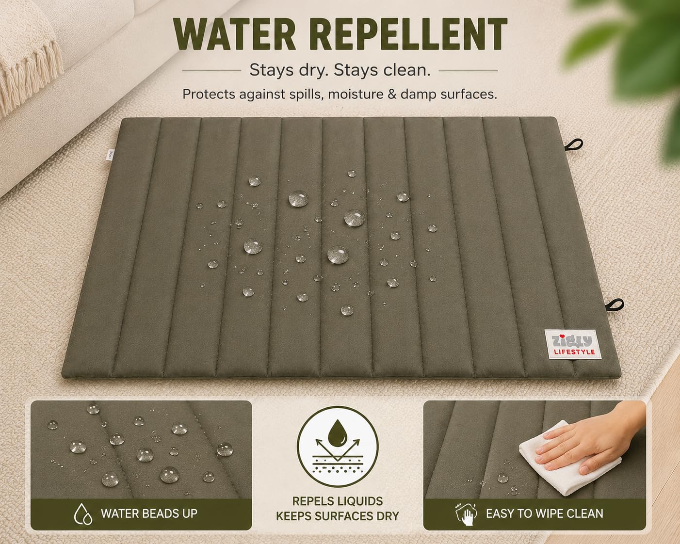 ZL Olive Snooze Nest Pet Mat