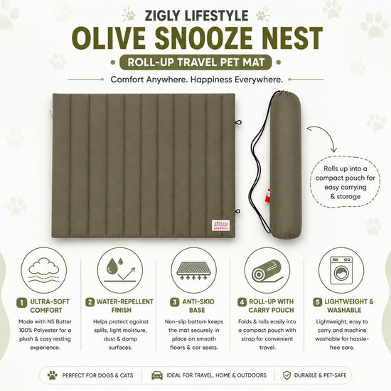 ZL Olive Snooze Nest Pet Mat