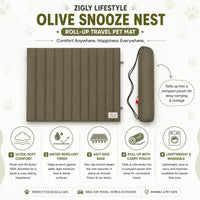 ZL Olive Snooze Nest Pet Mat