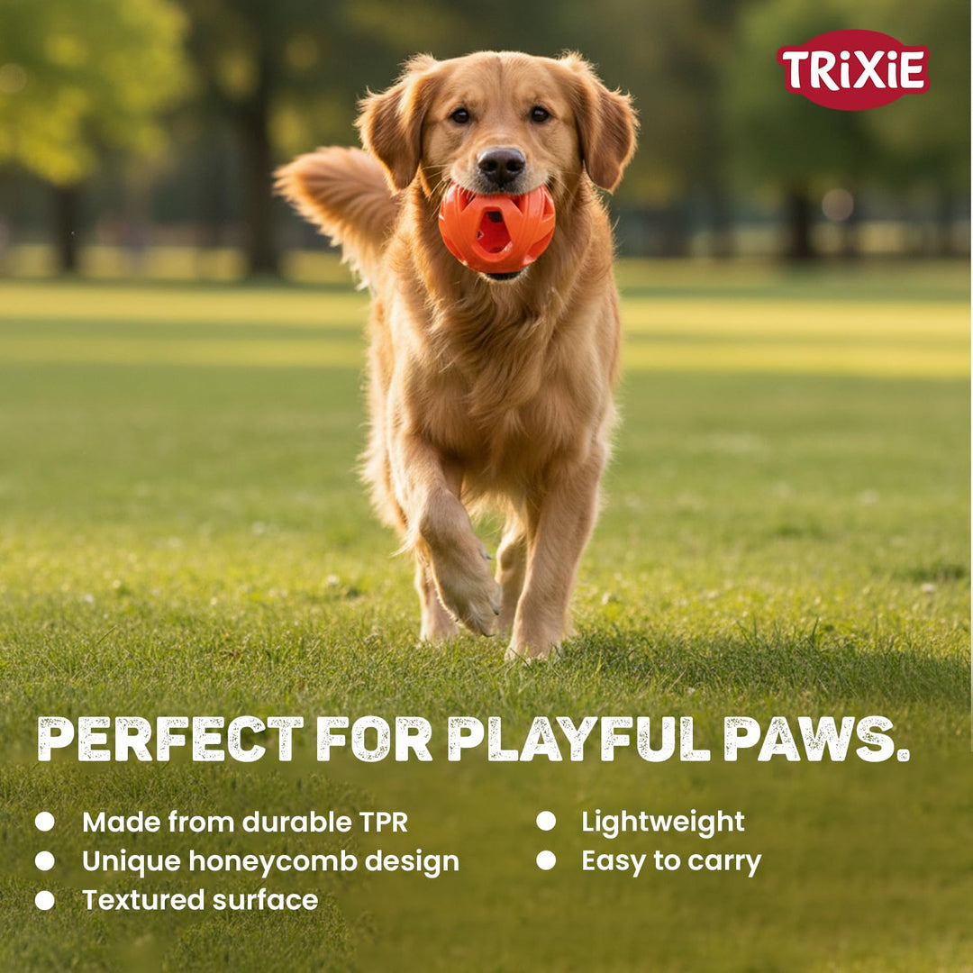 Trixie Honeycomb Ball Dog Toy Tpe  Dia 6cm Orange