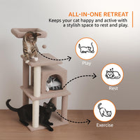 ZL Snickers Cat Tree Three Floor with Hanging Ball - Large
