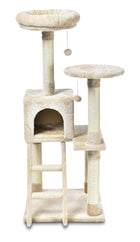 Zigly Lifestyle Celeste medium beige cat tree with scratching posts, condo, and perches