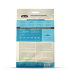 Back of Acana Pacifica Fish Adult Dry Cat Food bag with product details, zigly