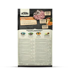 Back of Acana Puppy Large Breed dry food bag showing ingredients, nutrition, and zigly