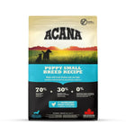 Acana Puppy Small Breed dry food 2kg bag, blue label with dog silhouette, zigly