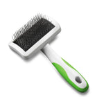 Zigly lime green firm slicker brush for dogs and cats, ergonomic pet grooming tool