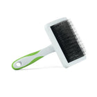 Zigly lime green pet slicker brush with metal bristles for dog and cat grooming
