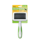 Zigly lime green firm slicker brush for pet grooming, suitable for dogs and cats