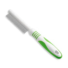Zigly lime green pet flea comb with fine metal teeth for dog and cat grooming